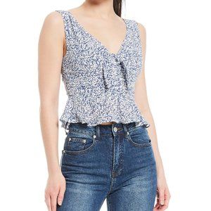 Ditsy Floral Tie Front Top